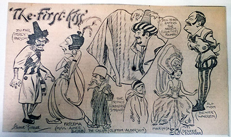 Cariacatures of the London cast